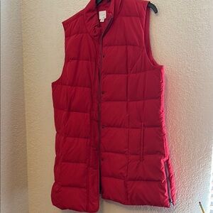 J. Jill Cherry Red Quilted down Vest-xl tall